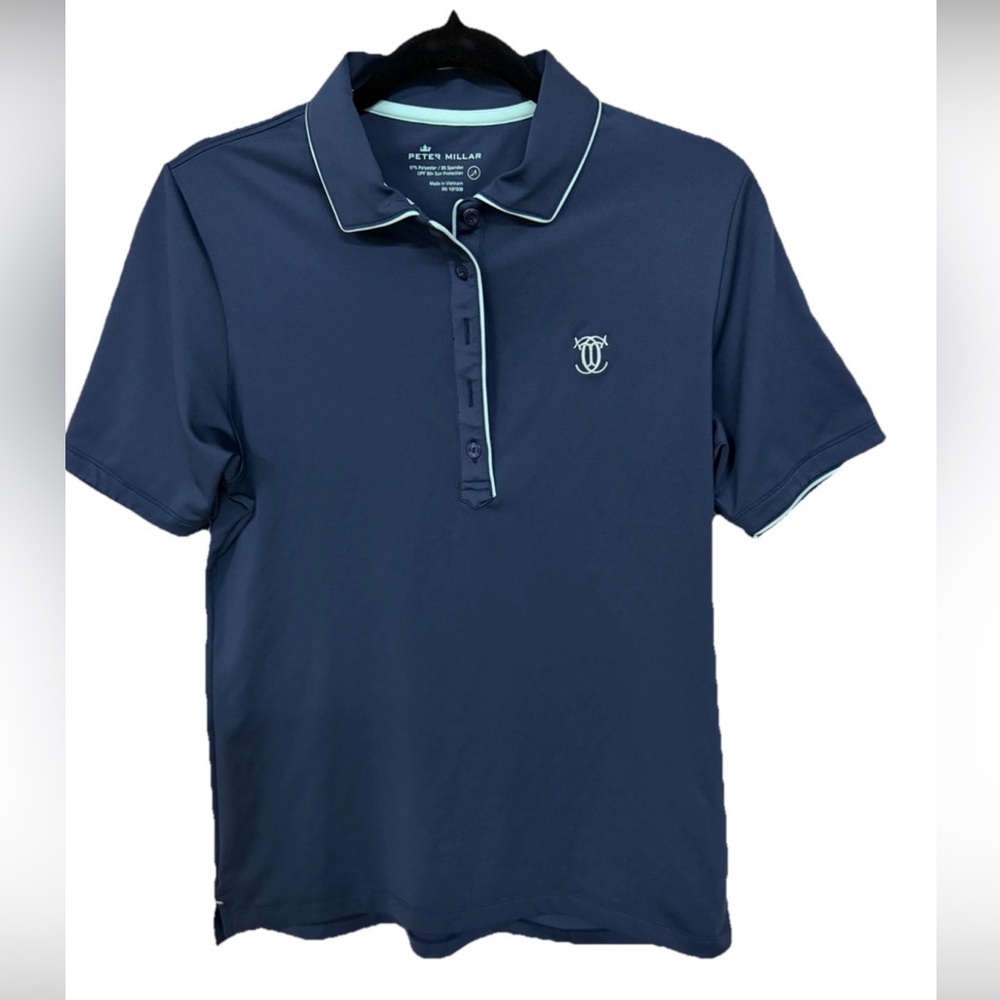 Peter Millar Sz M 50+ UPF Sun Protection Men's Navy Performance Polo Shirt